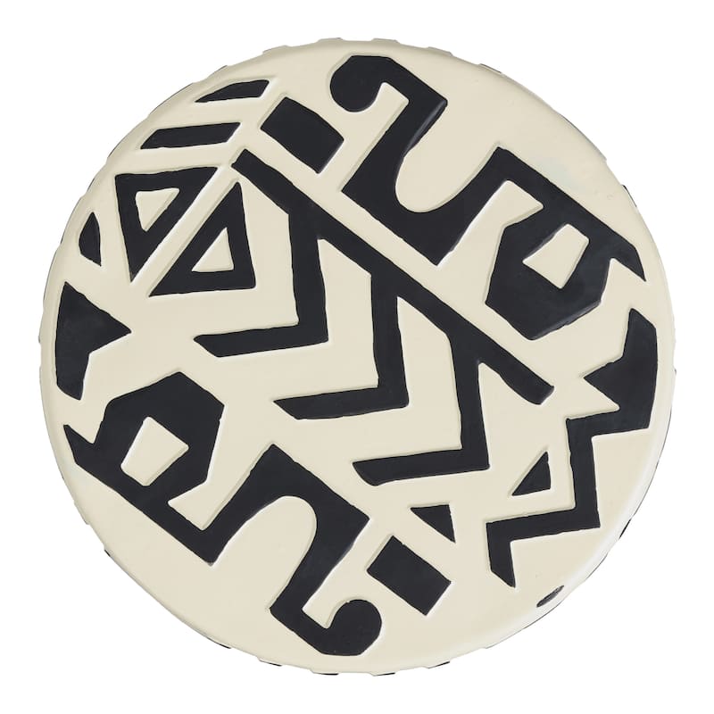 Yoli 17.75" Transitional Bohemian Geometric Drum Garden Stool, by JONATHAN Y