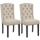 preview thumbnail 7 of 5, Yaheetech 2pcs Upholstered Dining Chair Button Tufted Dining Room Chair with Nailhead Trims