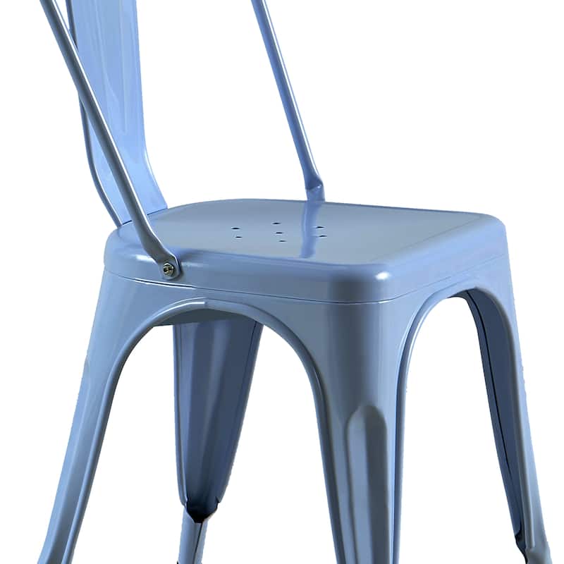 Industrial Metal 18 Inch Stackable Dining Chair Set
