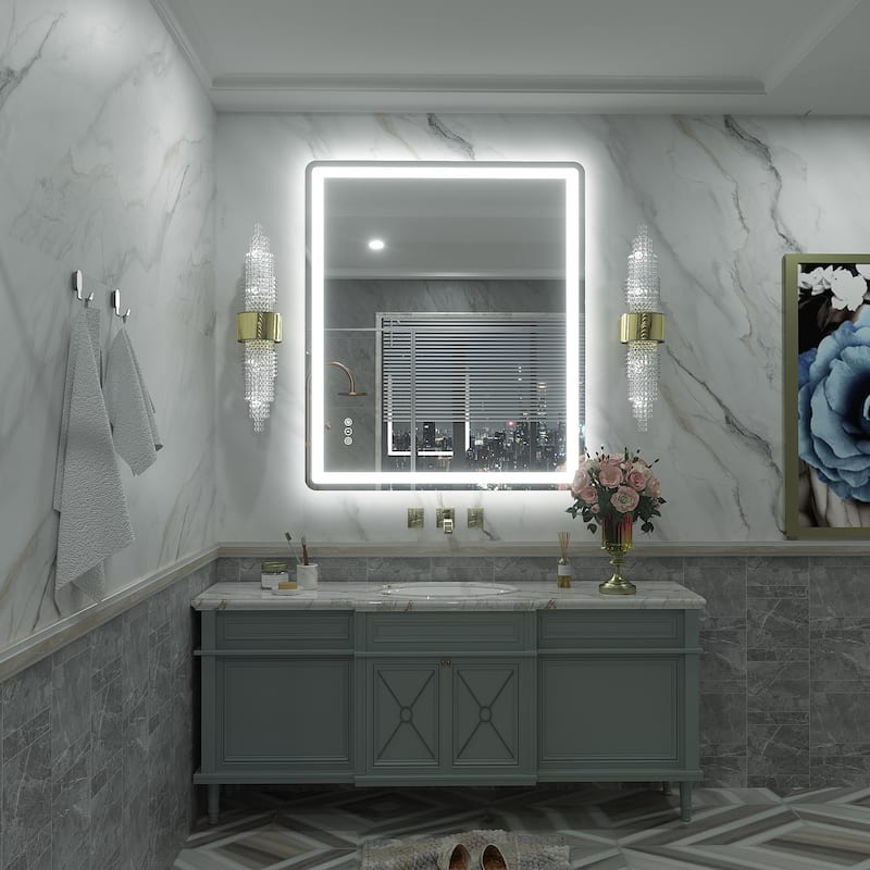 UL Certified Frameless LED Front Light and Backlit Wall Bathroom Vanity Mirror