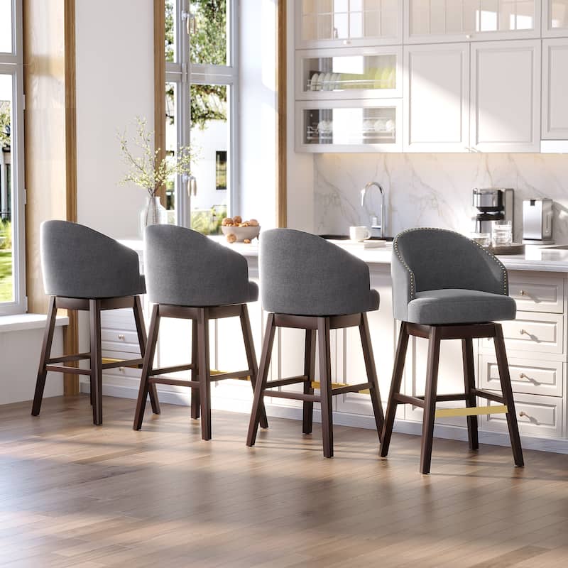 Swivel Bar Stools Upholstered Wood Bar Stools
