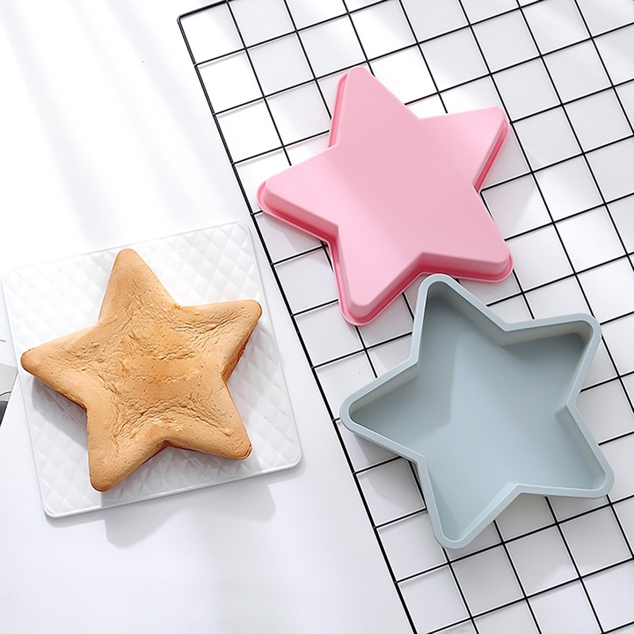 Naturegr Cake Mold Silica Gel Star Shaped Baking Pan for Birthday