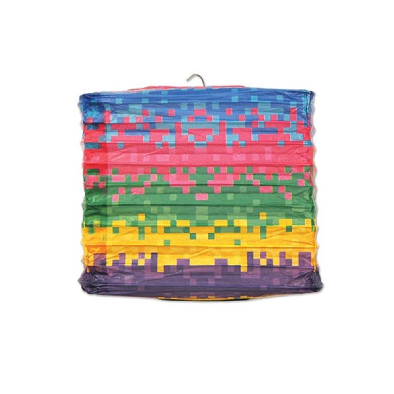 Shop Pack Of 12 Gamer 8 Bit Colorful Square Paper Lantern Hanging