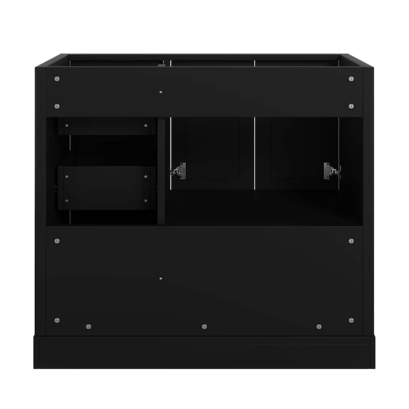 36inch Bathroom Vanity without Sink, Solid Wood Freestanding Bathroom Vanities with 4 Storage Drawers and Shelf