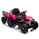 preview thumbnail 13 of 70, Electric Ride-On Tractor and Trailer for Kids, 24V, Bluetooth, Remote Control, and Safety Belt Rose Red