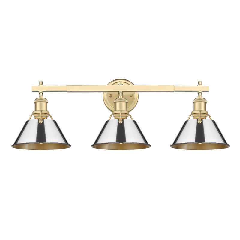 Orwell 3-Light Vanity Light in Brushed Champagne Bronze with Chrome - Gold