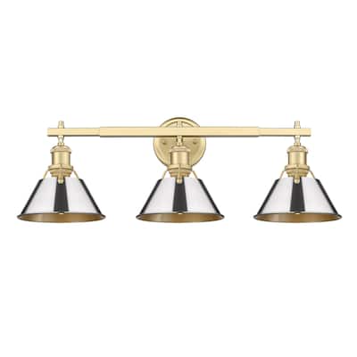 Orwell 3-Light Vanity Light in Brushed Champagne Bronze with Chrome - Gold