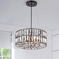 Justina 4-Light Antique Black Crystal Glass Prism Chandelier
