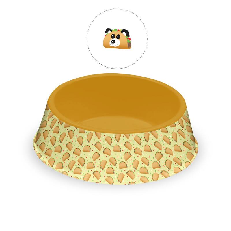 Abode Homewares Fun Food Melamine Taco Pet Bowl - Large - 6 Cups - Orange - Set of 2