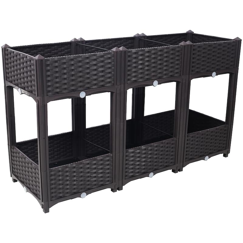Raised Beds - Elevated Garden Box with Drainage Plug Raised Garden Beds for Vegetable/Flower/Herb