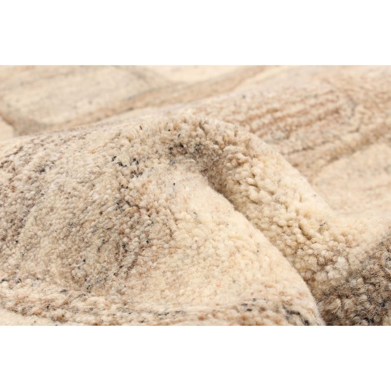 ECARPETGALLERY Hand Tufted Timeless Tan Wool Rug - 5'0 x 7'11