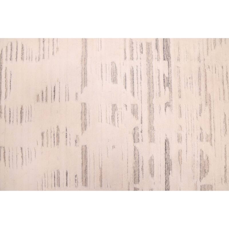 ECARPETGALLERY Hand Loomed Elysian Cream Wool Rug - 7'11 x 9'10
