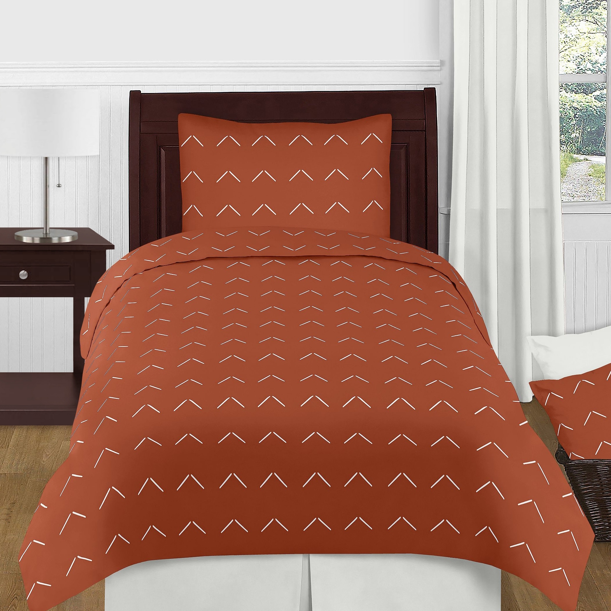 Sweet Jojo Designs Rust Arrow 4 Piece Twin Comforter Set In Orange