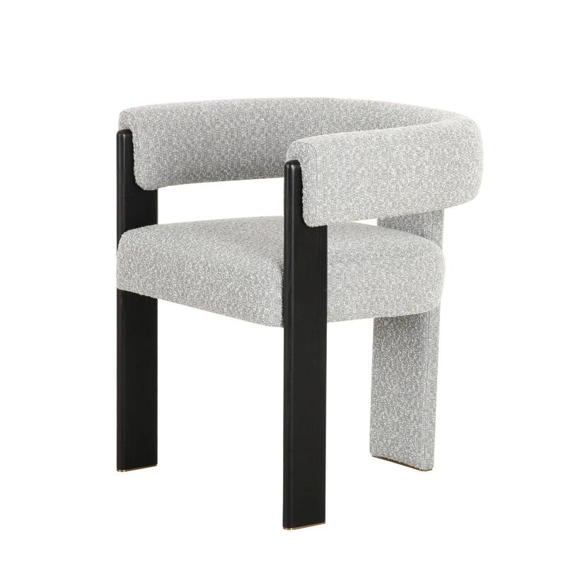 Black/Light Gray Fabric Upholstered Wood Frame Dining Chair, Sturdy Dining Chair for Dining Rooms - 30