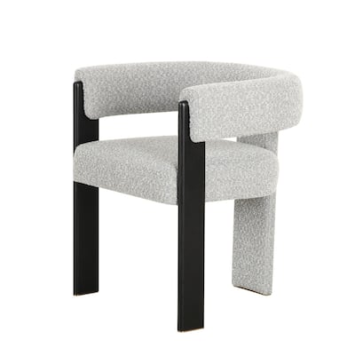 Black/Light Gray Fabric Upholstered Wood Frame Dining Chair, Sturdy Dining Chair for Dining Rooms - 30