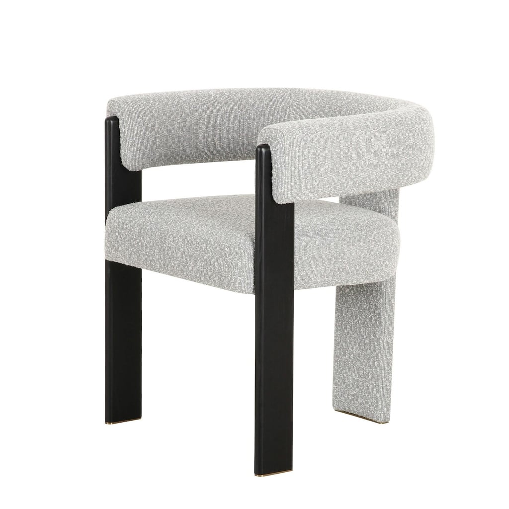Black/Light Gray Fabric Upholstered Wood Frame Dining Chair, Sturdy Dining Chair for Dining Rooms - 30