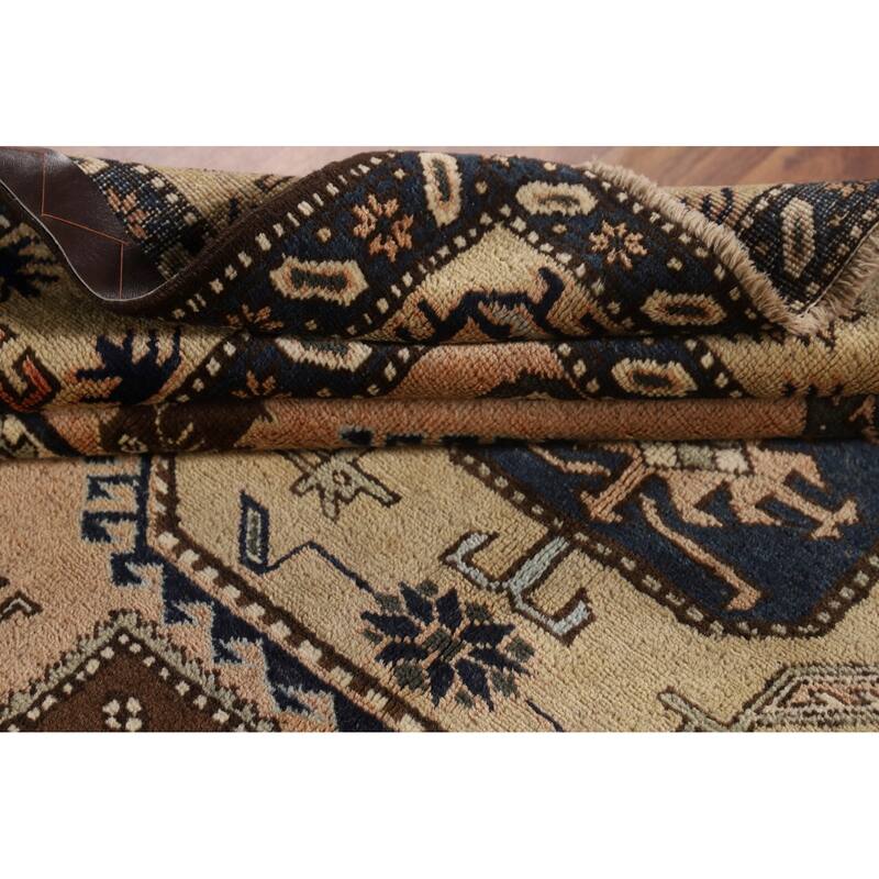 Tribal Ardebil Persian Vintage Area Rug Handmade Wool Carpet - 6'7" x 10'3"