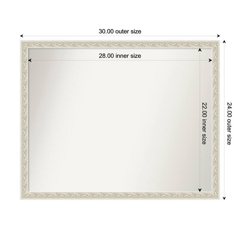 Bethany Non-Beveled Wood Framed Wall Mirror - 30 x 24 in - Bethany Silver