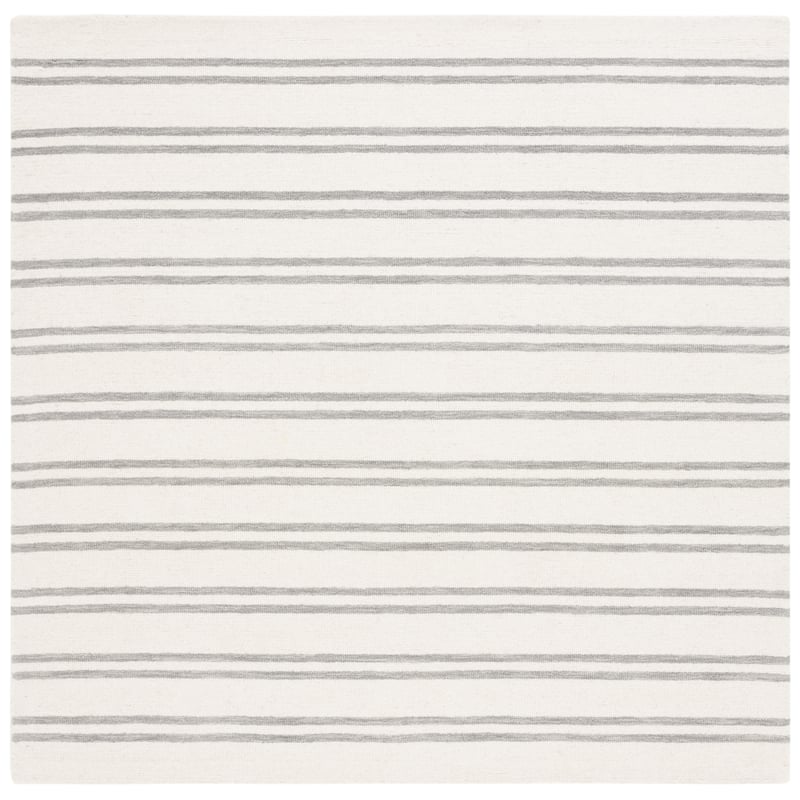 SAFAVIEH Handmade Lauren Ralph Lauren Sesselia Wool Rug - 6' Square - Ivory/Grey