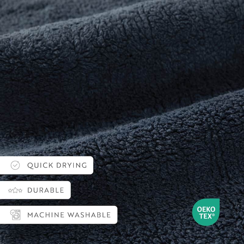 Becky Cameron 100% Cotton Reversible Solid Bath Mat