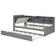 preview thumbnail 16 of 20, Wood Twin Size platform bed with Trundle, Shelves and Storage Headboard