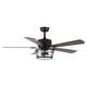 preview thumbnail 6 of 11, 52" Black 2-Light Seeded Glass Ceiling Fan with Light Kit and Remote