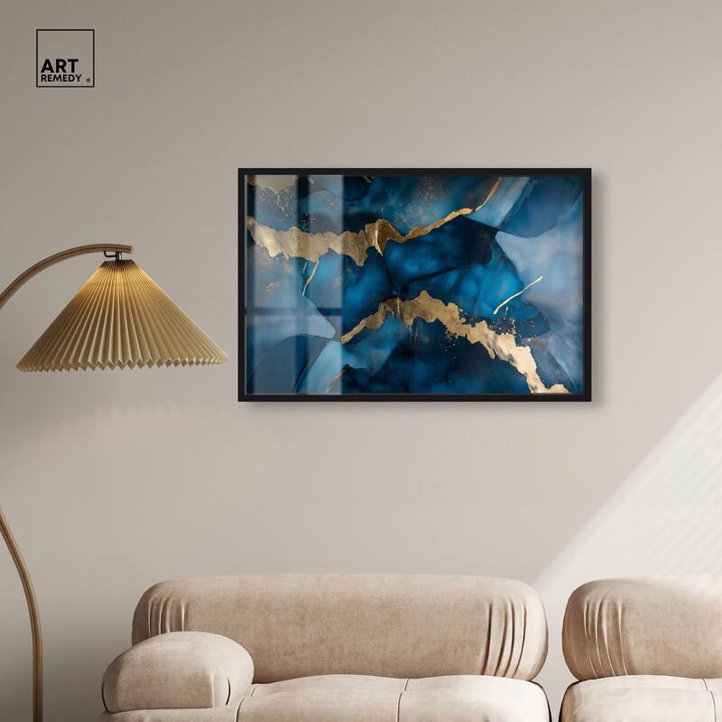 Dark Texture Golden Touch III Shadowbox by Art Remedy