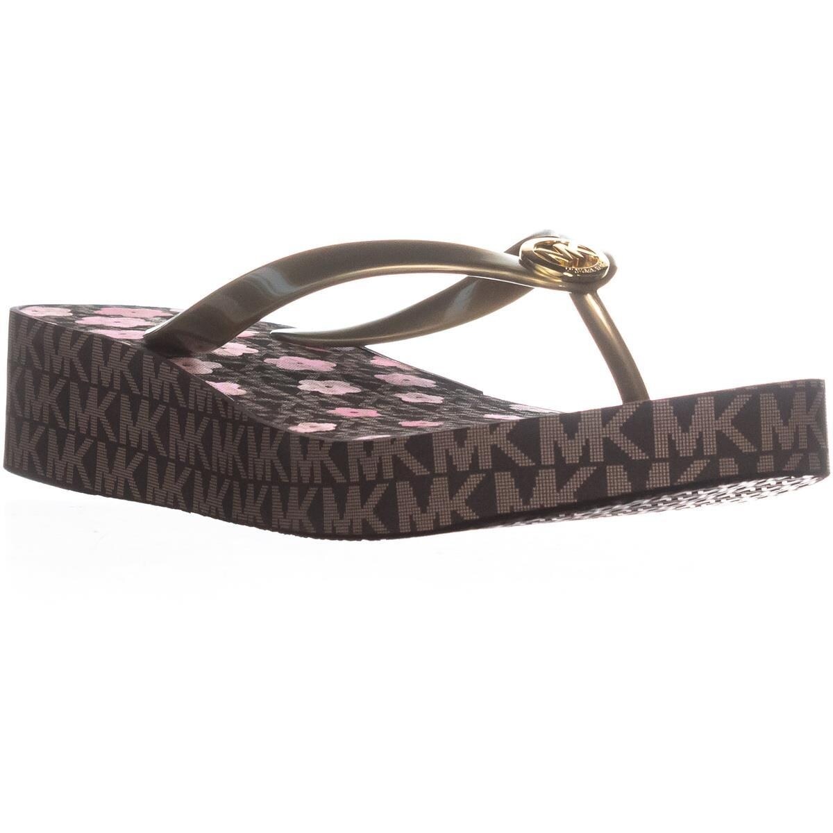 brown platform flip flops