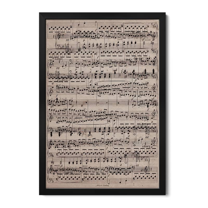 Modern Art - Sheet Music Ode to Joy Premium Framed Poster by 5by5collective - Black - 24x32x1