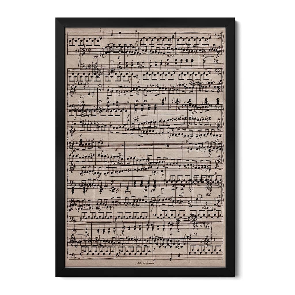 Modern Art - Sheet Music Ode to Joy Premium Framed Poster by 5by5collective
