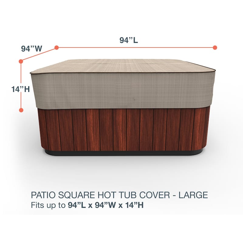 Budge StormBlock™ Mojave Black Ivory Square Hot Tub Cover Multiple Sizes - Large - 14"H x 94"W x 94"L
