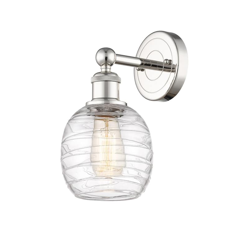 Innovations Lighting 616-1W-12-6 Belfast Sconce Belfast 12" Tall Wall - Polished Nickel / Deco Swirl