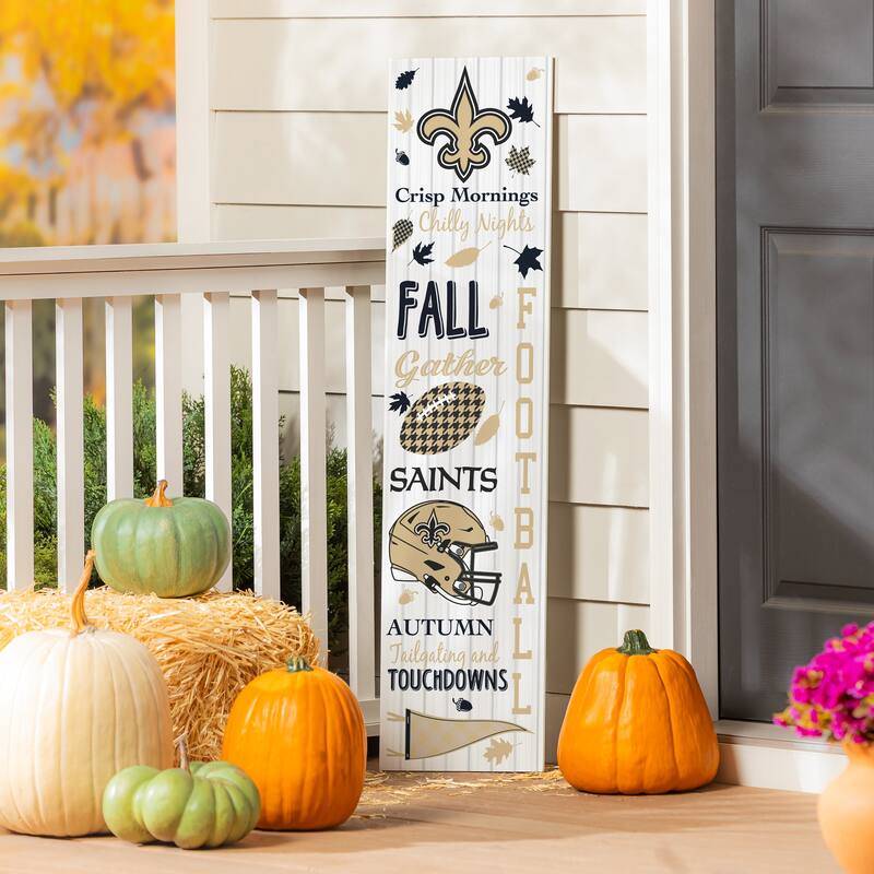 47" Double Sided Seasonal Porch Leaner, New Orleans Saints - 47" x 11.25" - Fall