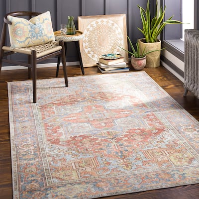 Livabliss Farhad Traditional Medallion Machine Washable Area Rug