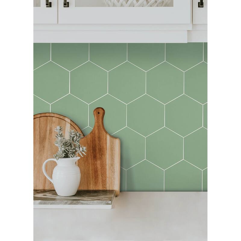 Hexagon Green Peel & Stick Luxury Wall Tiles
