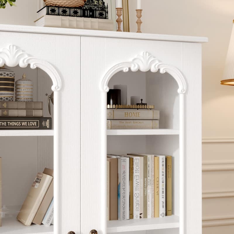 Modern Kitchen Pantry Cabinet Freestanding Storage Cabinet White Brown