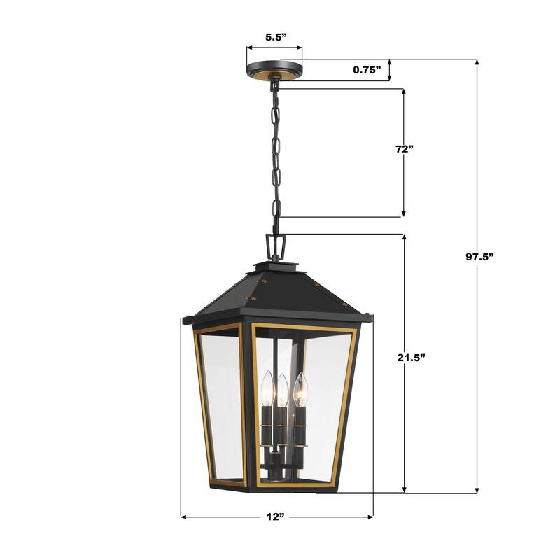 Crystorama Lighting Group HAW-605 Hawkins 4 Light 12" Wide Outdoor