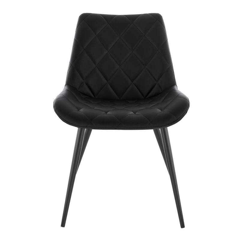 Loralie Faux Leather and Black Metal Dining Chairs - Set of 2