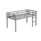 preview thumbnail 8 of 6, Simple Design Rubber Wooden Loft Bed with Ladder, Bed Platform of Strengthened Slats, Twin, Grey