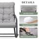 preview thumbnail 16 of 25, Oversized Papasan Rocking Lounge Chair with Footrest, Heavy-Duty 450lbs Metal Frame, Indoor Outdoor Patio Rocker with Cushion