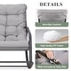 preview thumbnail 14 of 20, Oversized Outdoor Papasan Rocking Lounge Chair with Thick Cushion, Heavy-Duty Metal Patio Rocker Recliner, 450 lbs Capacity