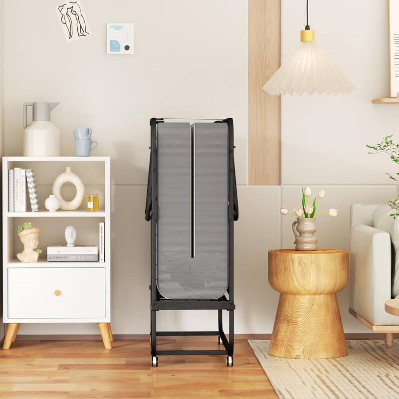 Folding Bed with Mattress, Portable Foldable Rolling Guest bed for adults with 5-inch Memory Foam Mattress and Dustproof Bag