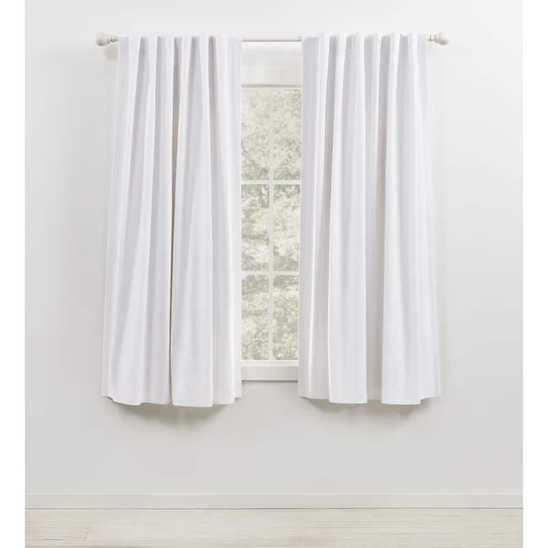 Lauren Ralph Lauren Waller Blackout Back Tab/Rod Pocket Single Curtain Panel - 52x63 - Pure White