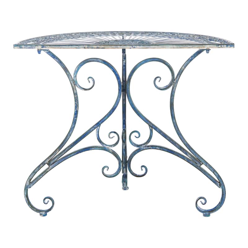 SAFAVIEH Outdoor Tatyanna Annalise Iron Accent Table - 36"W x 19"D x 29"H