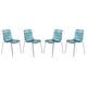 preview thumbnail 10 of 37, LeisureMod Astor Set of 4 Acrylic Plastic Transparent Dining Side Chair With Chrome Base for Home Kitchen Restaurant Transparent Blue