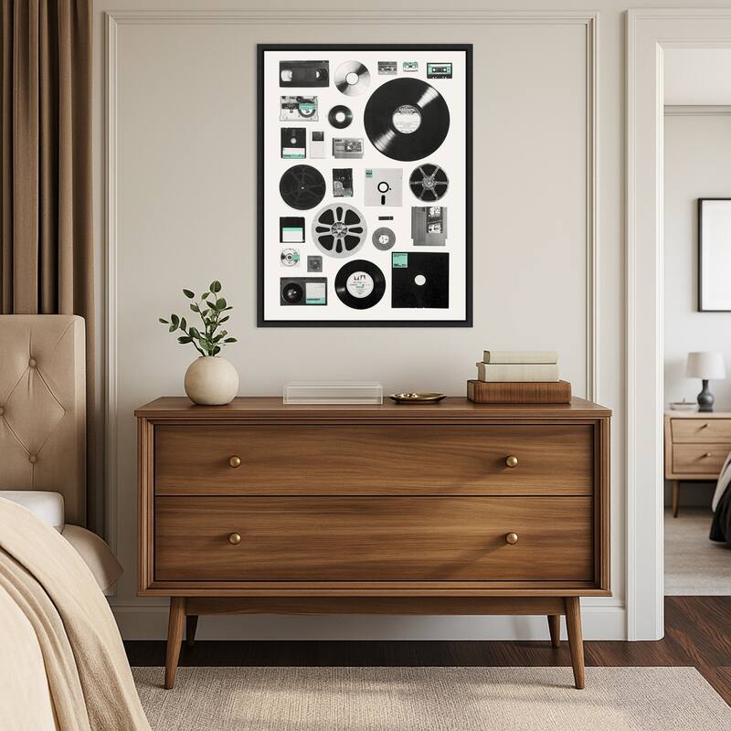 Media Of Eras by Florent Bodart (23 x 30 in.), Framed Canvas Wall Art Print