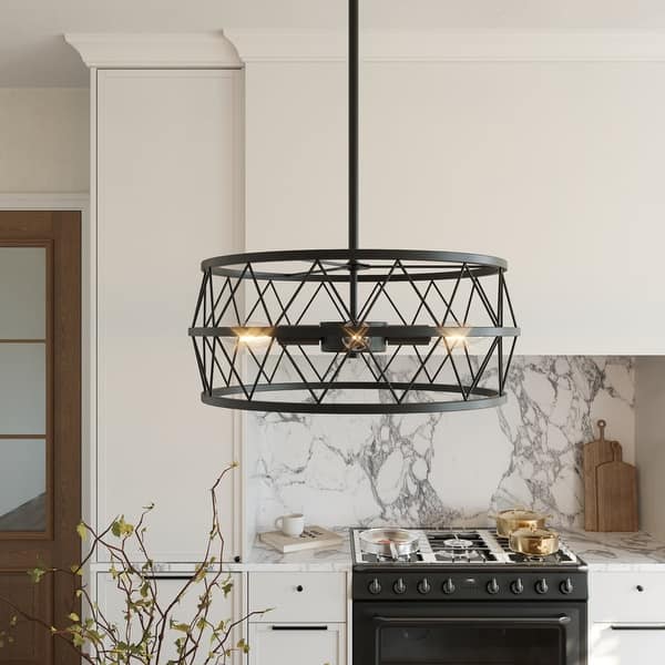 5 - Light Dimmable Drum Chandelier