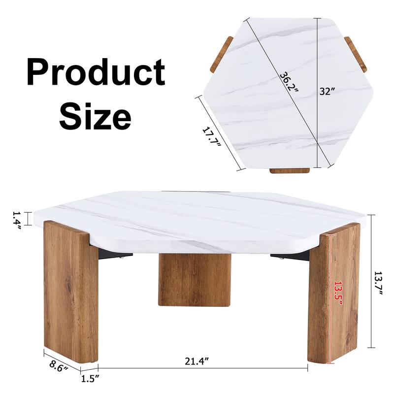 Modern Wood Coffee Table - 36.20 x 36.20 x 13.70