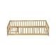 preview thumbnail 9 of 43, Twin Size Wooden Floor Bed with Fence & Door, Rubber, Safety Guardrails, Natural