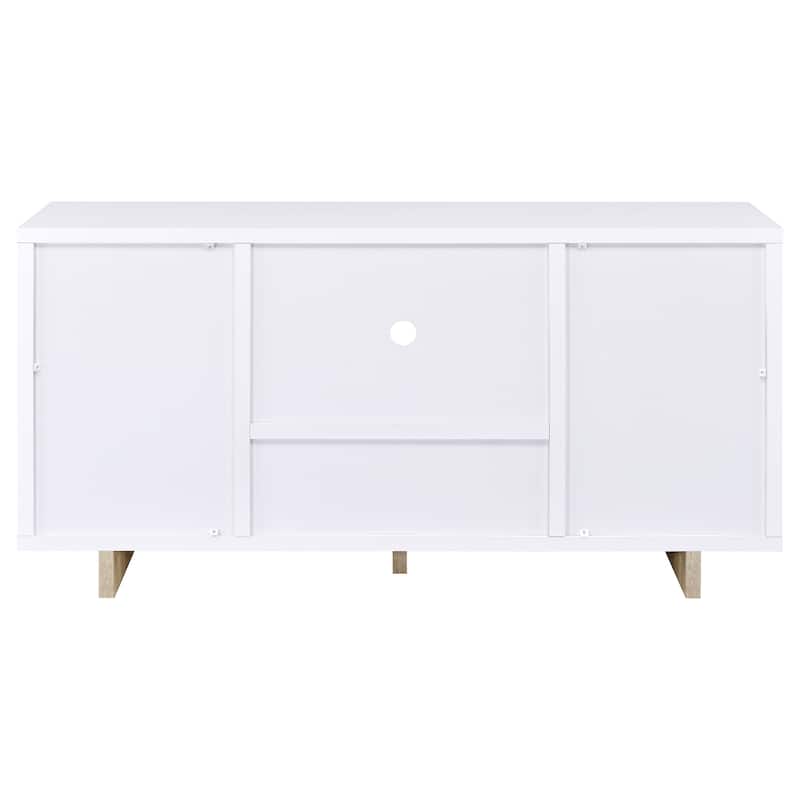 Dalton 2-Door Storage Credenza White And Distressed Pine